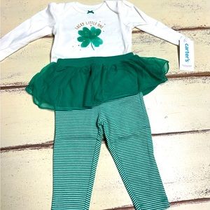 Girls St Patrick’s Day Green Lucky Carters 2 PC outfit size 6 months